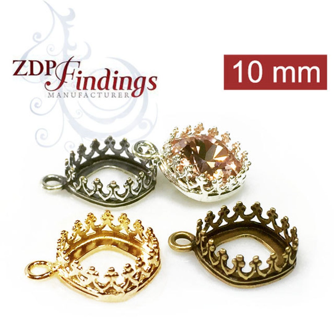 10pcs X Square 10mm Base Bezel European 4470 Tray for Pendant or