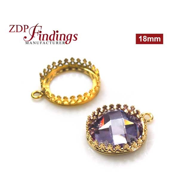 6pcs x Round 18mm Quality Cast Gallery Tray Bezel Setting - Choose Your Finish (8425V) by ZDP Findings MANUFACTURER