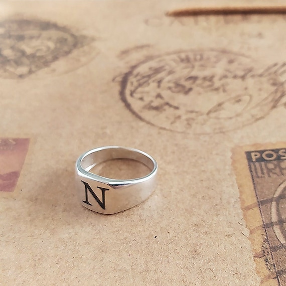 Bague chevalière personnalisée en argent sterling de haute qualité