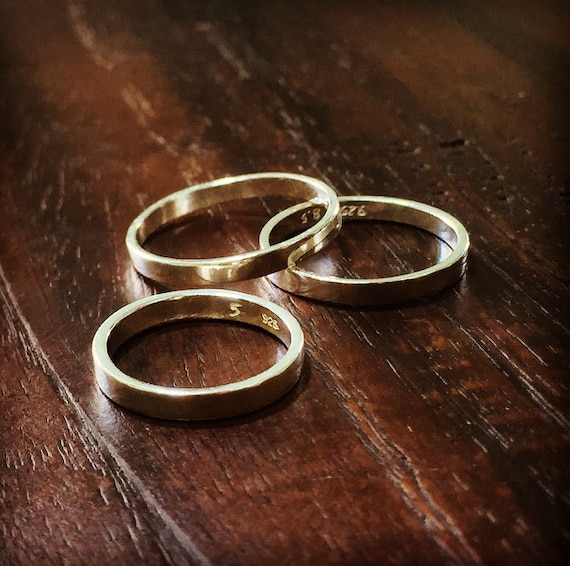 2pcs X Plain Sterling Silver 925 Stamped Classic Ring Blank. Base 