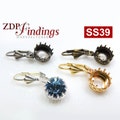 2 Pairs (4pieces ) Round 8mm Quality Cast Bezel Crown Setting Dangle Earrings fit Swarovski 39ss Crystal, Choose Your Finish (EL139SSV) product logo