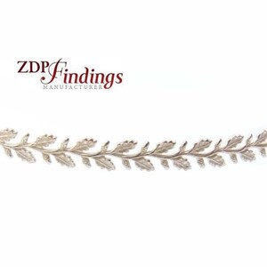 Lövmönster silverremsa 4,6 mm, sterlingsilver 935 botanisk galleritråd för ringar, infattningar och armband, 12 tum lång (C000792)