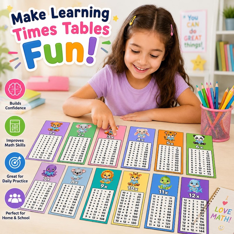 Multiplication Flashcards Printable | Times Tables 1–12 | Math Flash ...