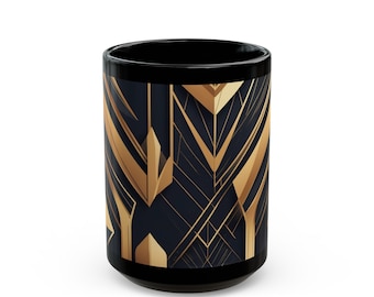 Art Deco Black Mug 15oz
