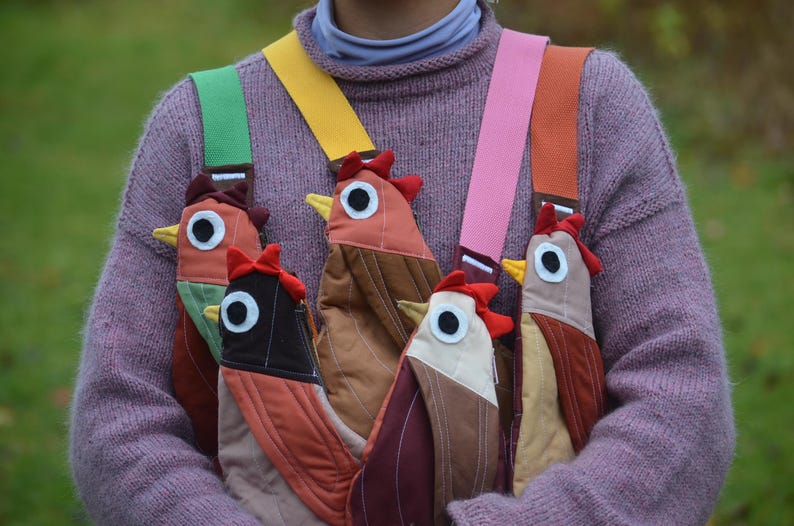 Patrón de costura en PDF para bolso con diseño de pájaro - Bolso bandolera Fly Away (bolso bandolera/mensajero con diseño de gallina, pato y pájaro cantor) imagen 3