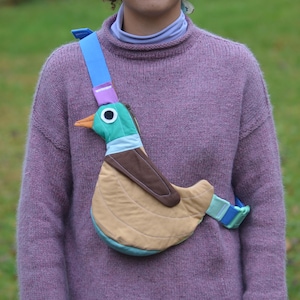 Patrón de costura en PDF para bolso con diseño de pájaro - Bolso bandolera Fly Away (bolso bandolera/mensajero con diseño de gallina, pato y pájaro cantor) imagen 10
