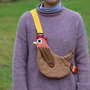 Patrón de costura en PDF para bolso con diseño de pájaro - Bolso bandolera Fly Away (bolso bandolera/mensajero con diseño de gallina, pato y pájaro cantor) imagen 18