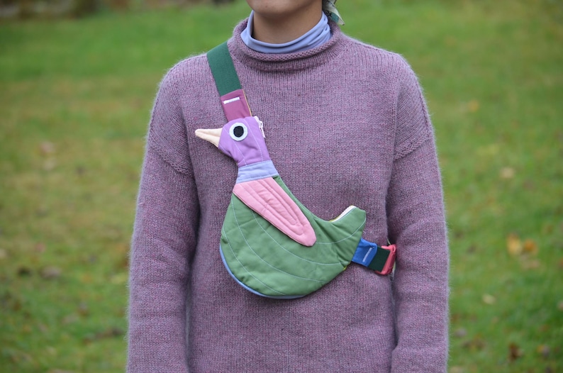 Patrón de costura en PDF para bolso con diseño de pájaro - Bolso bandolera Fly Away (bolso bandolera/mensajero con diseño de gallina, pato y pájaro cantor) imagen 17