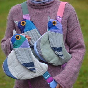 Patrón de costura en PDF para bolso con diseño de pájaro - Bolso bandolera Fly Away (bolso bandolera/mensajero con diseño de gallina, pato y pájaro cantor) imagen 8