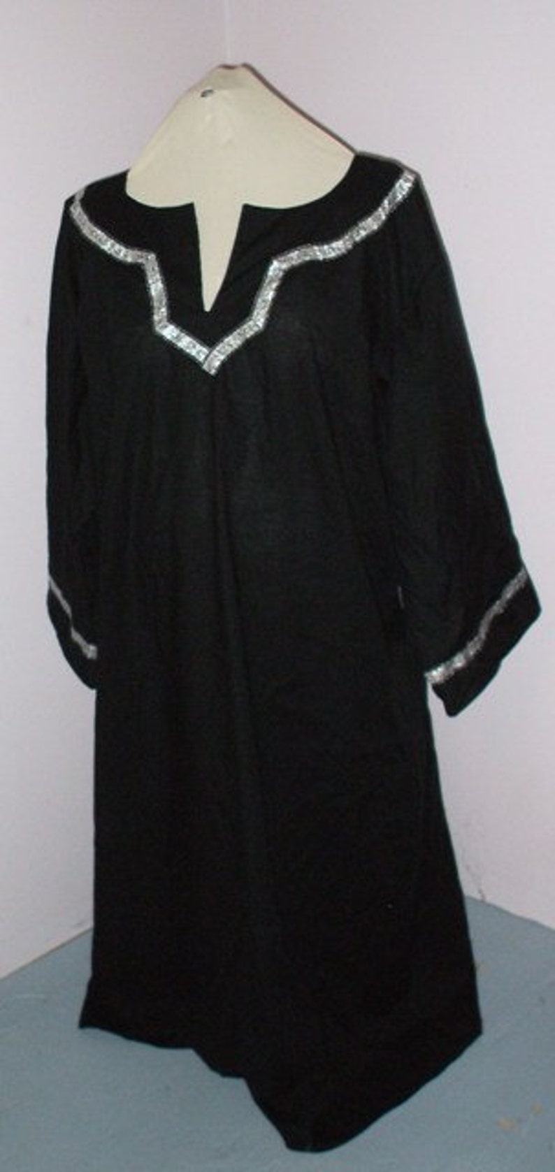 Wiccan Gothic Pagan Renaissance Wizard LARP Robe Gown Dress Steampunk Cosplay Custom with trim Free Shipping image 4