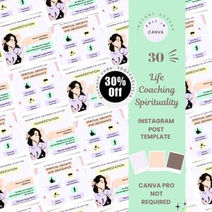 Editable Canva Template Bundle for Coaches | Spiritual Instagram Post Planner & Social Media Content Kit