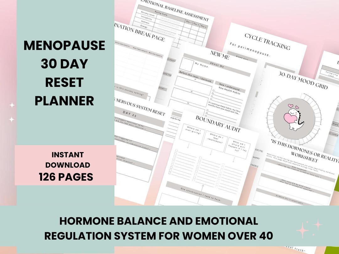 Menopause 30 Day Reset Planner for Women Over 40 Hormone Balance ...