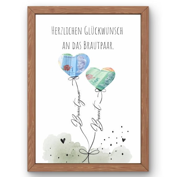 Wedding Gift of Money | Personalized Wedding Gift | Minimalist Cash Gift Picture Frame | Editable Canva Template | Wedding Gift Ideas