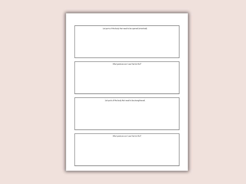 Yoga Class Planner | Printable Sequencing Template (PDF) - Etsy
