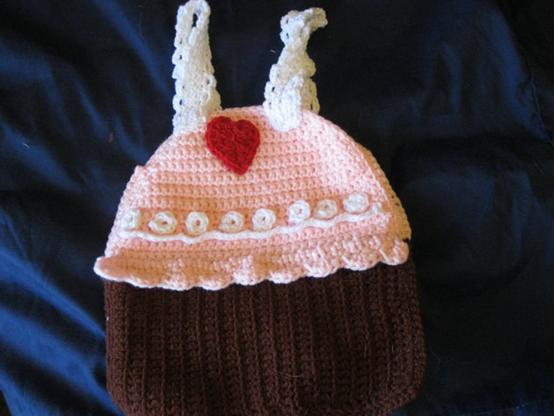 ChristmasSale Hand Crocheted Cupcake Christmas Present Gift Tote Overnight Bag Book Bag Purse Halloween Treat Bag Stocking Stuffer Birthday