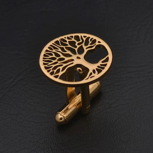 Tree of Life Cufflinks, Groomsmen Cufflinks, Gift for Him, Silver Cufflinks, Tree of Life, Tree Cufflinks, Mens Cufflinks, Wedding GRWM