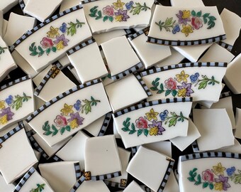 99 Beautiful Vintage Roses Floral by Flowers China Mosaic Tiles Vintage Noritake- Hand cut Broken plate tiles