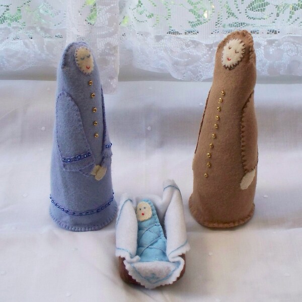 Felt Nativity Set - Wool Felt Doll Art