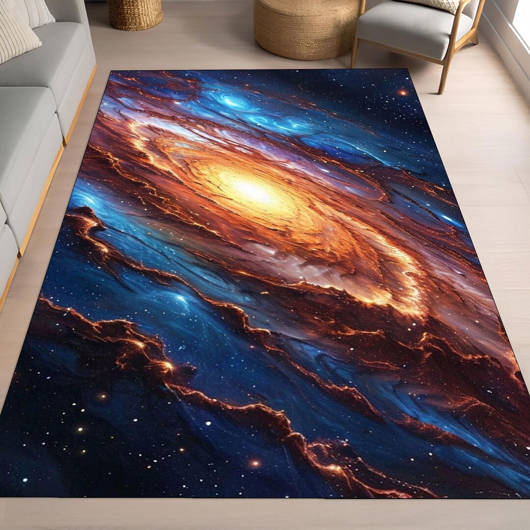 Fiery Galaxy Area Rug, Cosmic Nebula Starfield Carpet - Etsy