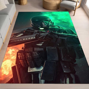 Star Wars Death Trooper Rug – Futuristic Design for Fans, Sci-Fi Death Trooper Rug – Ideal for Star Wars Rooms, Star Wars Elite Trooper Rug