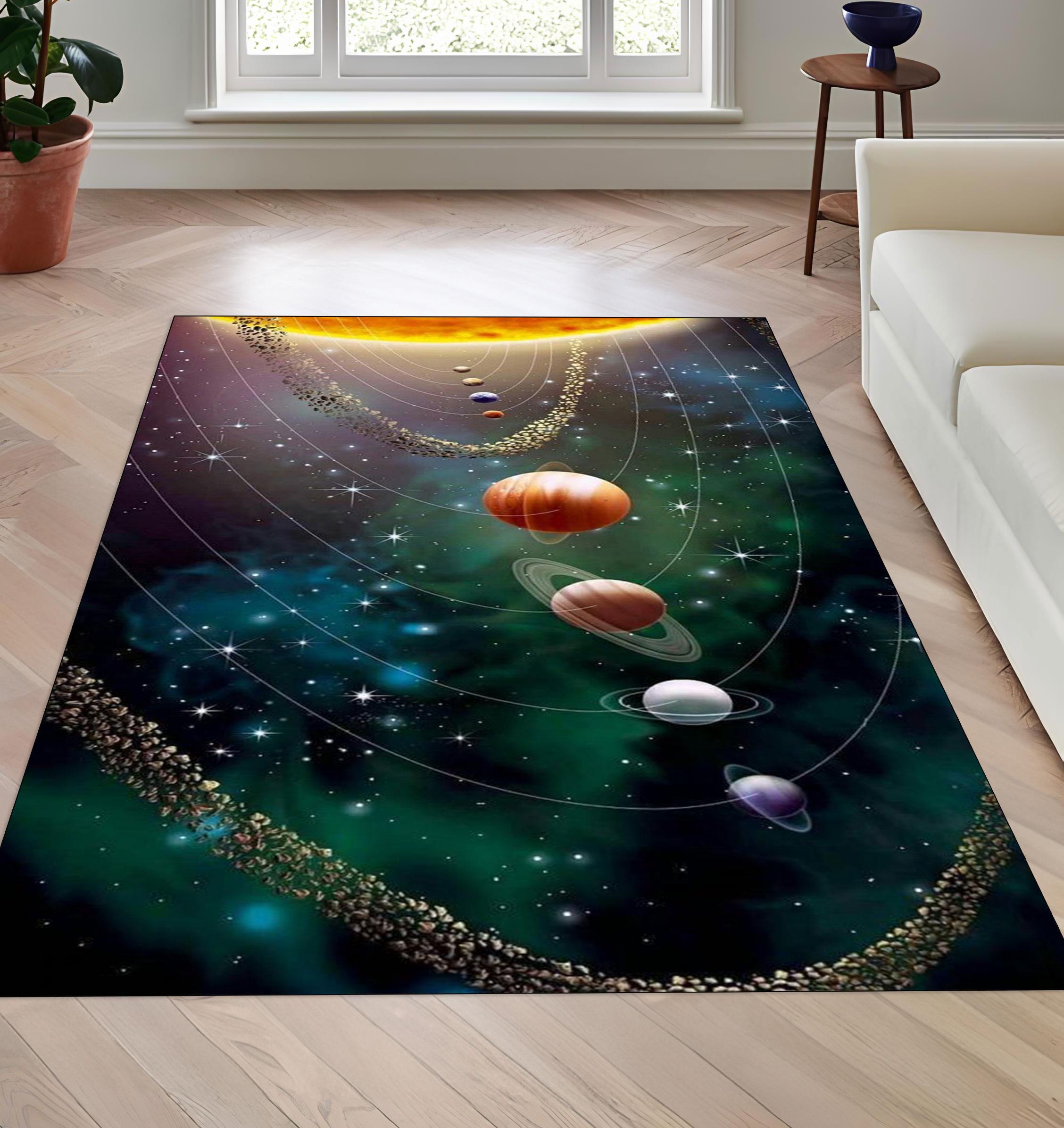 Solar System Rug Rectangle Cosmic Solar System Rug, Space-themed Astronomy Carpet - Etsy