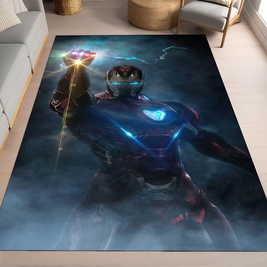 Icoon Man Rug Iron Man Rug, Superhero Floor Mat, Avengers Movie Decor - Etsy