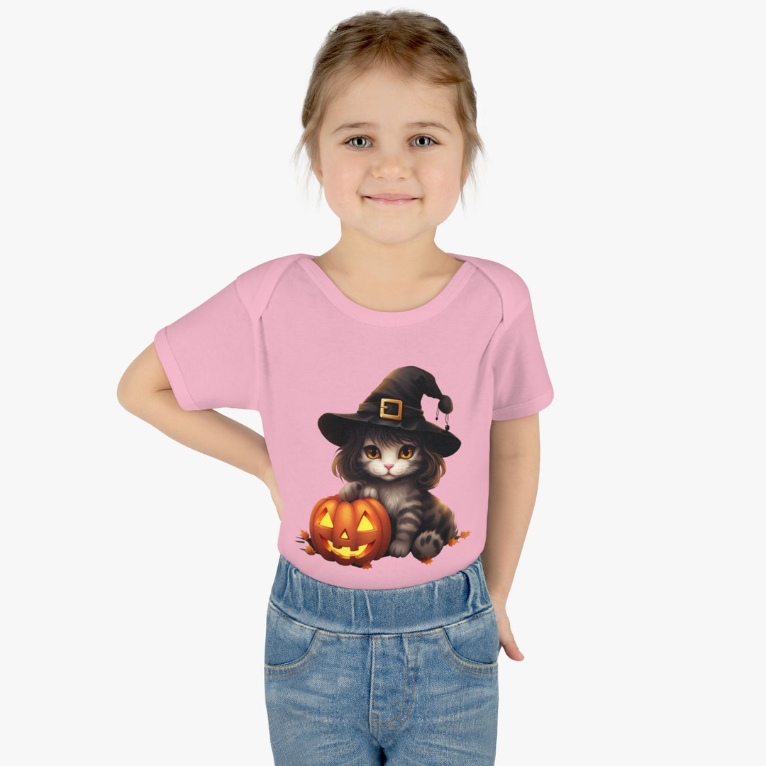 Halloween Witch Cat Black Cat Witch Cat Infant Baby Rib Etsy