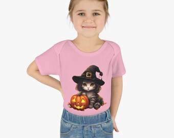 Halloween Witch Cat | Black Cat | Witch Cat | Infant Baby Rib Bodysuit