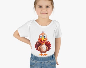 Happy Turkey | Turkey | Funny Turkey | Infant Baby Rib Bodysuit