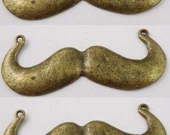 Large Bronze Mustache Pendant