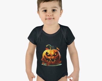 Halloween Pumpkin | Scary Pumpkin | Infant Baby Rib Bodysuit