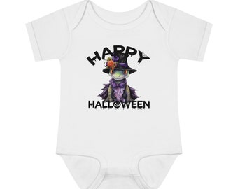 Happy Halloween w/ Baby Frog | Baby Frog | Halloween | Infant Baby Rib Bodysuit