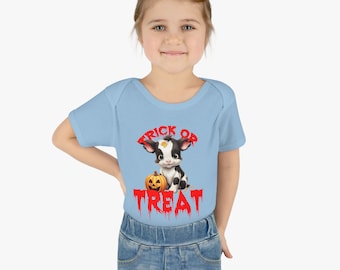 Trick or Treat w/ Baby Cow | Baby Cow | Halloween | Infant Baby Rib Bodysuit