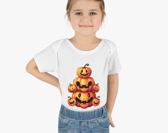 Halloween Happy Pumpkin Stack | Happy Pumpkins | Infant Baby Rib Bodysuit