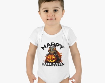 Happy Halloween w/ Baby Lizard | Baby Lizard | Halloween | Infant Baby Rib Bodysuit