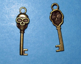 Bronze Skeleton Skull Key lot of 10