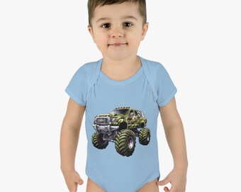 Camo Monster Truck | Truck | Monster Truck | Infant Baby Rib Bodysuit