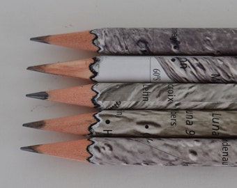 Hand wrapped Pencils | Mapping the Moon