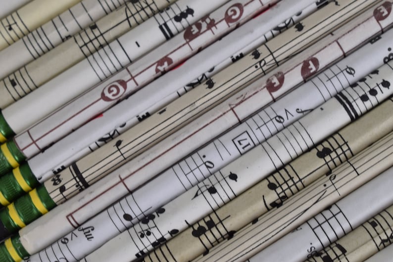 Hand wrapped Music Sheet Pencils image 4