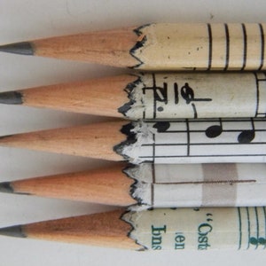 Hand wrapped Music Sheet Pencils