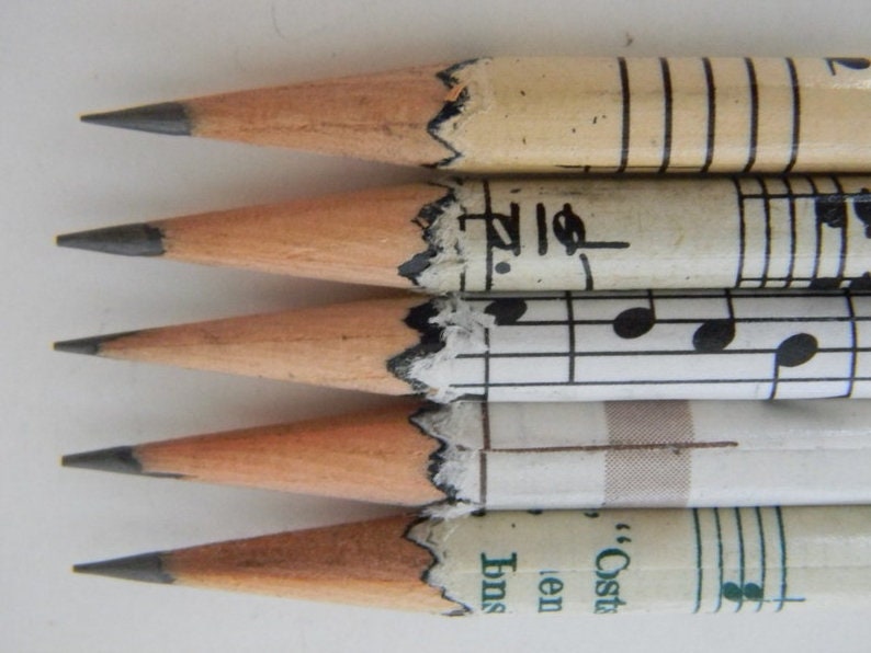 Hand wrapped Music Sheet Pencils image 1