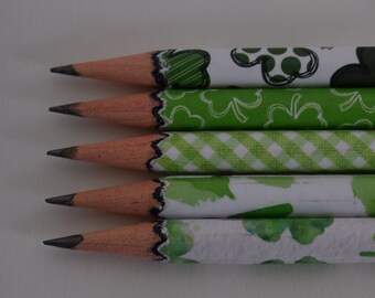 Hand wrapped Pencils | Saint Patrick's Day