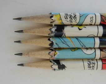 Hand wrapped comic book pencil set