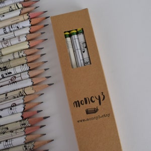 Hand wrapped Music Sheet Pencils image 9