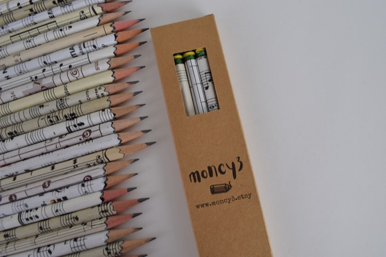 Hand wrapped Music Sheet Pencils image 9