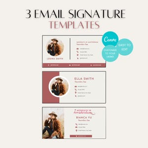 Email Signature Template Canva, Clickable Link, Gmail Email Signature, Outlook Email Signature, HTML Signature, Custom Signature, Editable