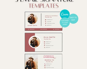 Email Signature Template Canva, Clickable Link, Gmail Email Signature, Outlook Email Signature, HTML Signature, Custom Signature, Editable
