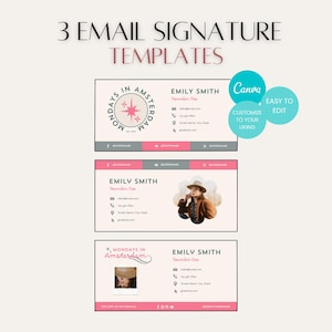 Email Signature Template Canva, Clickable Link, Gmail Email Signature, Outlook Email Signature, HTML Signature, Custom Signature, Editable