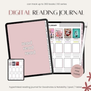 Digital Reading Journal, Portrait Reading Planner, Book Review, Reading Log, Goodnotes Journal, Reading Tracker, Digital Journal, Bookshelf