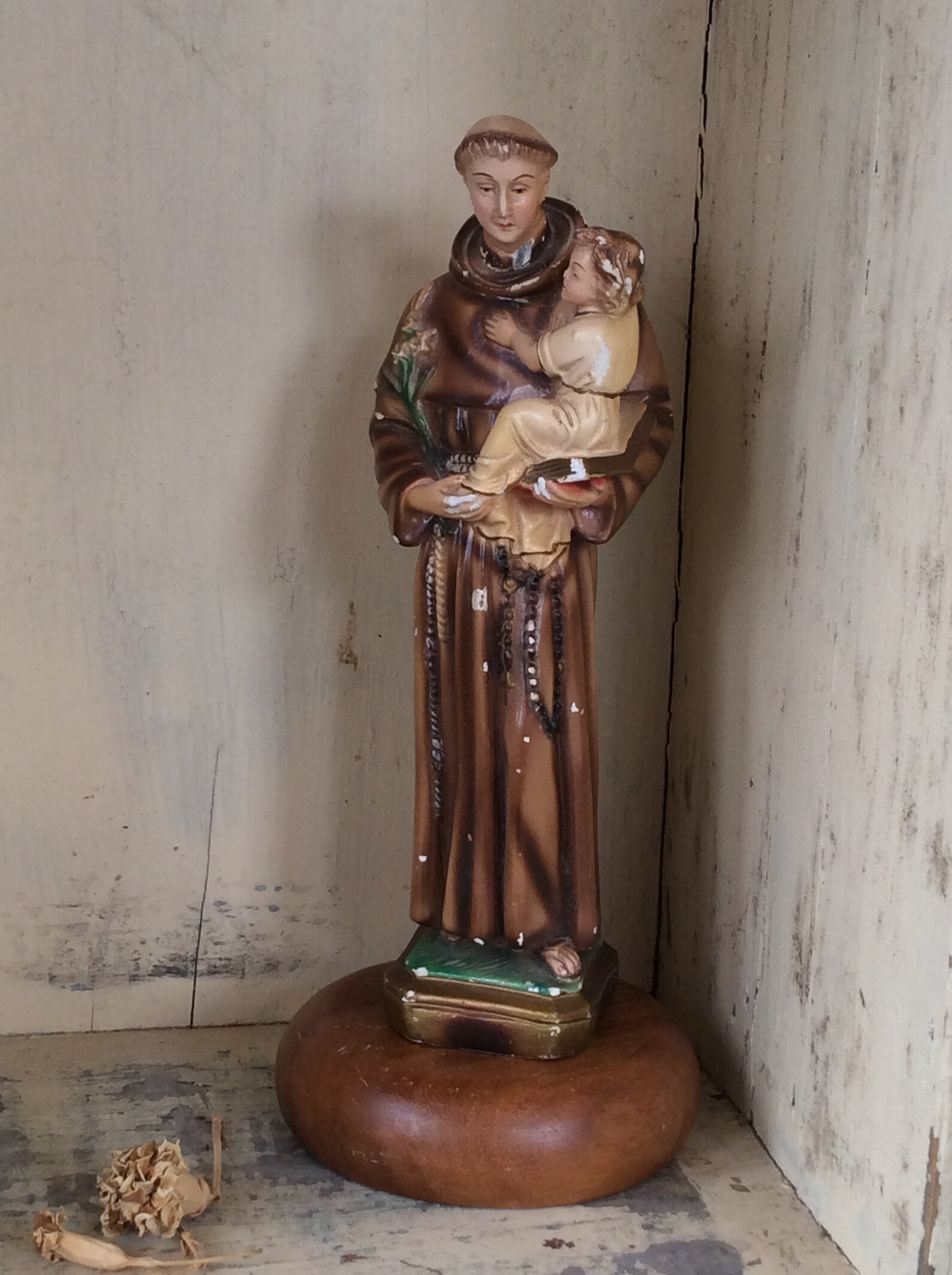 Vintage Saint Anthony Statue Depositato Made in Italy Saint Anthony and